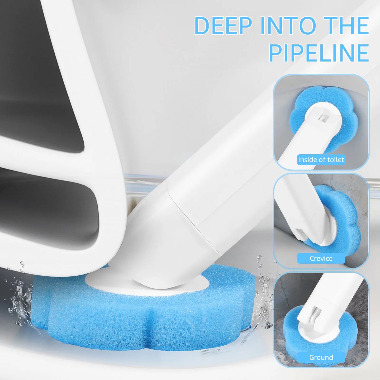 Toilet Brush and Holder Set with Disposable Refills