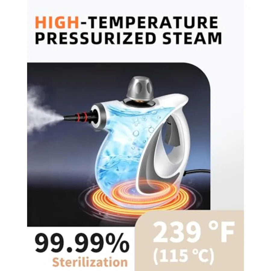Pressurized Handheld Steam Cleaner for home with 12pcs Accessories