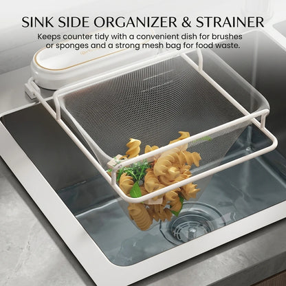 Food Grade PP Sink Strainer Basket Rack With Foldable Space Saving Design