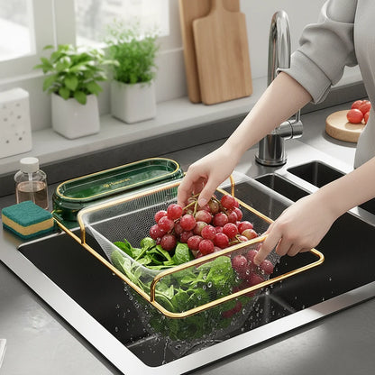 Food Grade PP Sink Strainer Basket Rack With Foldable Space Saving Design