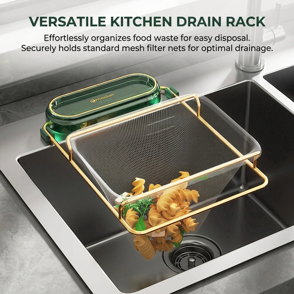 Food Grade PP Sink Strainer Basket Rack With Foldable Space Saving Design