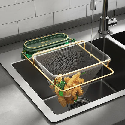 Food Grade PP Sink Strainer Basket Rack With Foldable Space Saving Design
