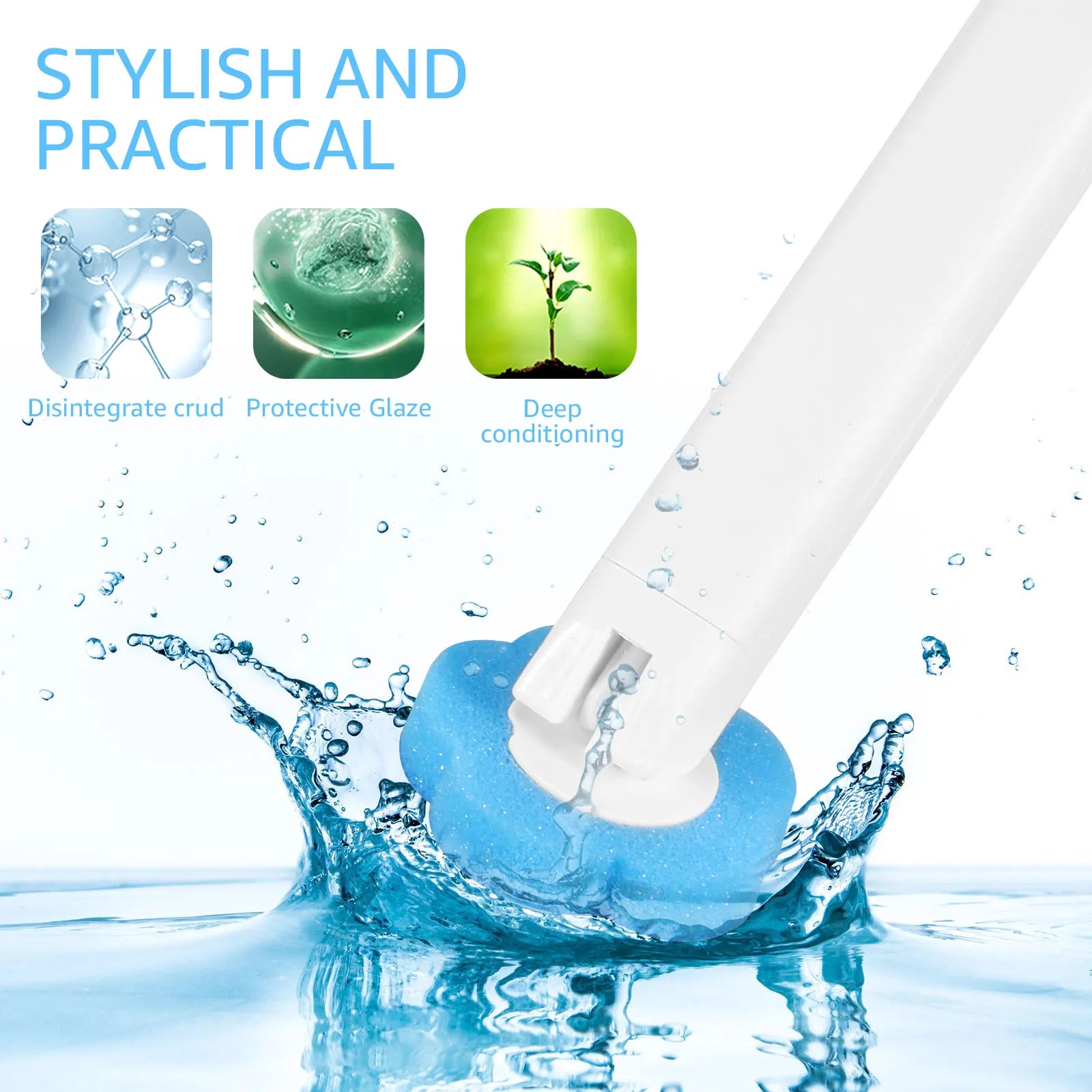 Toilet Brush and Holder Set with Disposable Refills